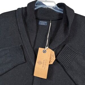 NEW Matchstick Cardigan Sweater Mens Large Gray Shawl Collar Button Front